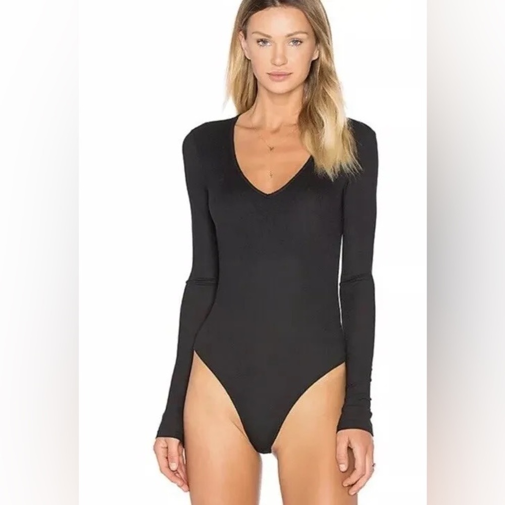 ATM Anthony Thomas Melillo Modal Vneck Long Sleeve Bodysuit